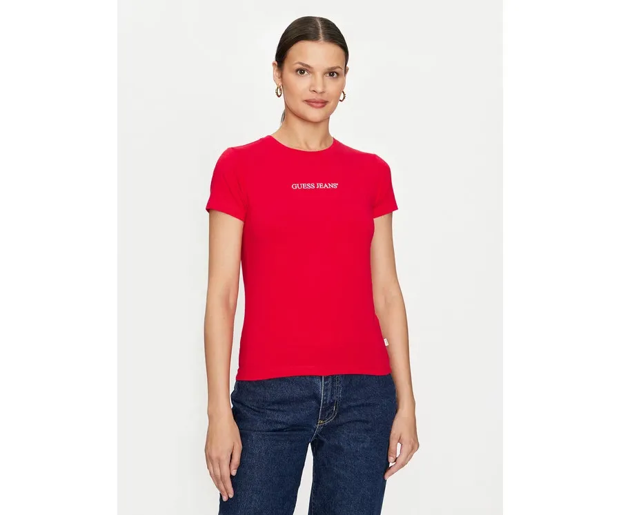 obrazek 1 Guess Jeans T-Shirt W4YI01 J1314 Czerwony Slim Fit