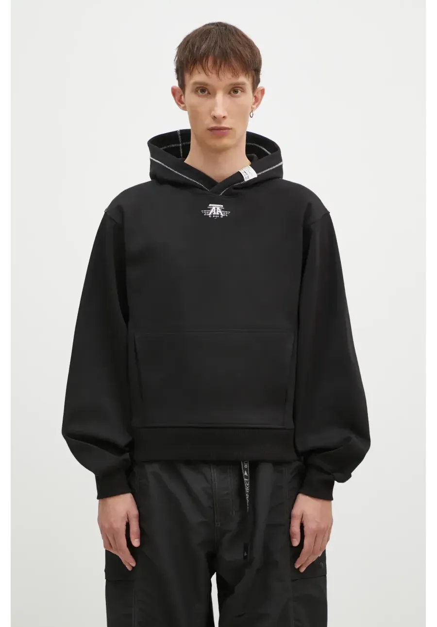 obrazek 1 Ader Error bluza Hoodie męska kolor czarny z kapturem gładka BN01SSHD0102