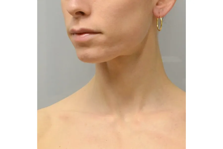 obrazek 3 Włoskie damskie kolczyki koła z żółtego złota (23 mm)