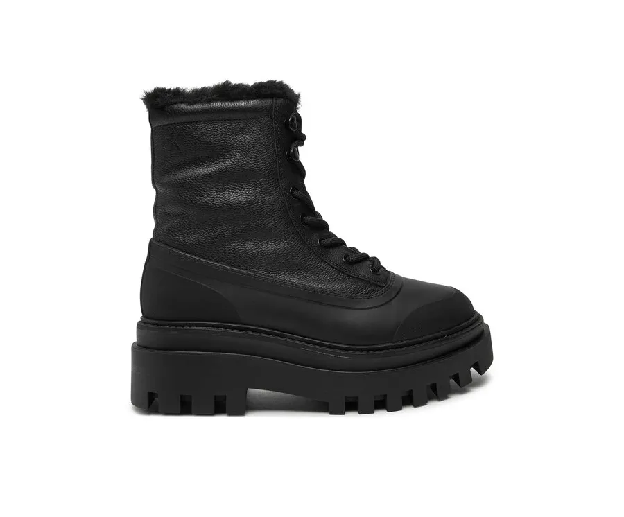 obrazek 1 Calvin Klein Jeans Trapery Flatform Lace Up Boot Padded YW0YW01557 Czarny