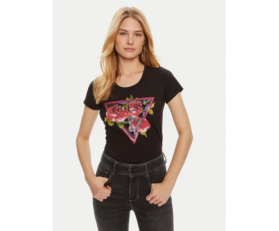 obrazek 1 Guess T-Shirt W4YI71 J1314 Czarny Regular Fit