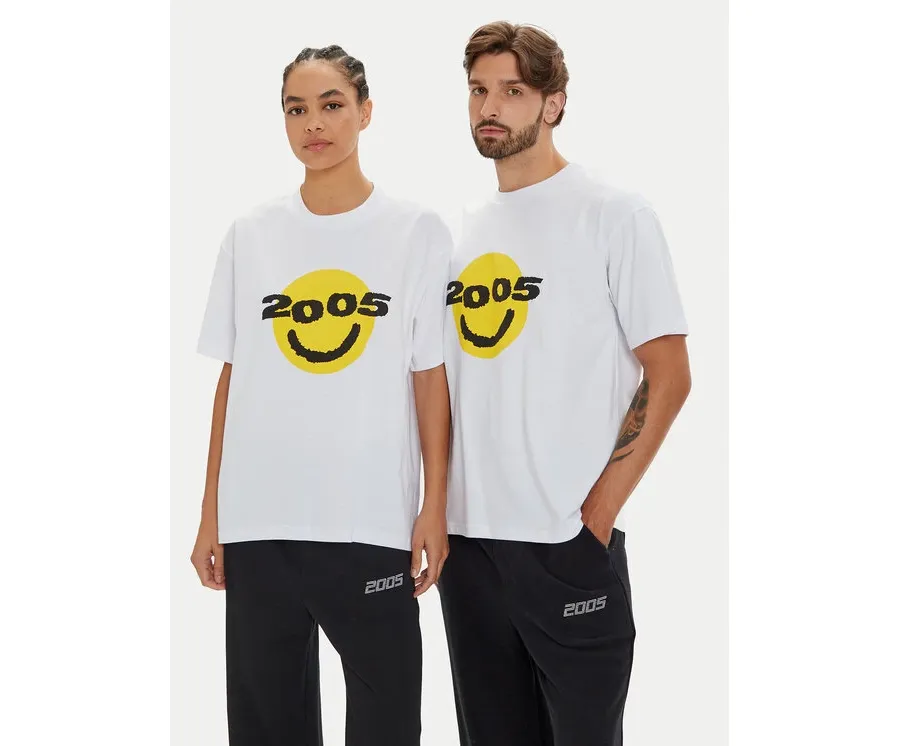 obrazek 1 2005 T-Shirt Unisex Smiley Biały Regular Fit