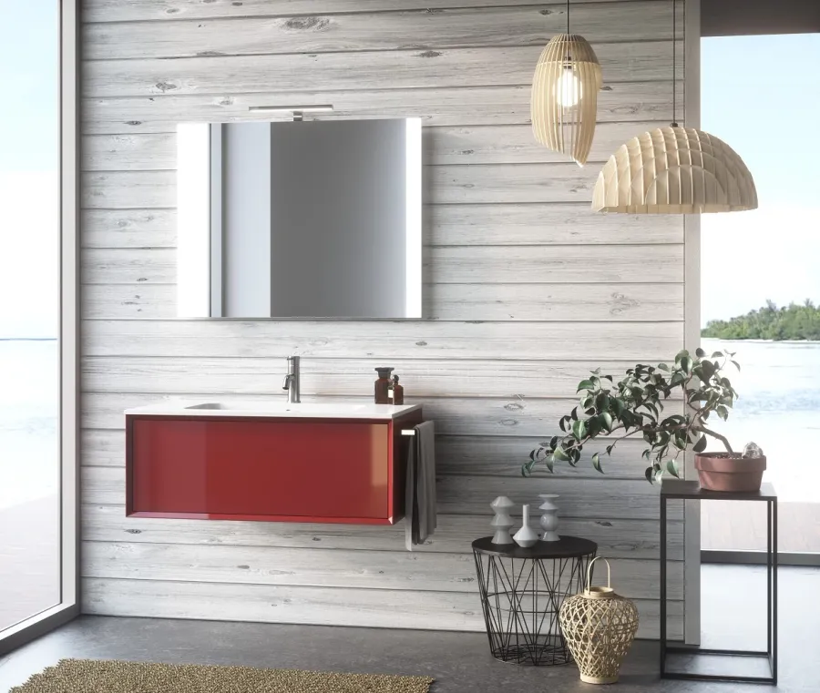 obrazek 1 Minimalistyczny włoski komplet mebli do małej łazienki - Proteo Arredo Bagno