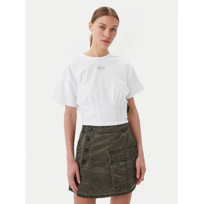 Zdjęcie Alpha Industries T-Shirt Waisted 148070 Biały Regular Fit