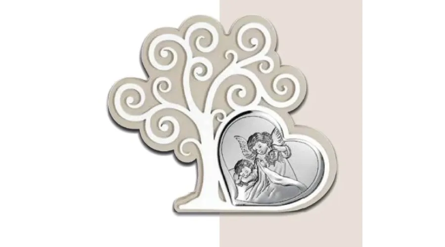 obrazek 1 Piękna srebrna ozdoba 17,3х14,9 cm z przedstawieniem Anioła Stróża