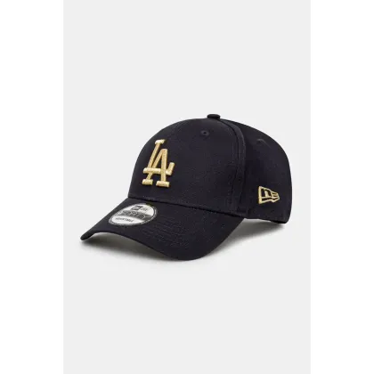 Zdjęcie New Era czapka z daszkiem bawełniana kolor granatowy gładka 60595193