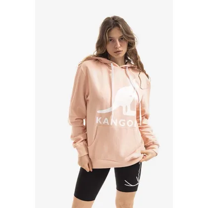 Zdjęcie Kangol bluza bawełniana kolor różowy z kapturem z nadrukiem KLEU001-99