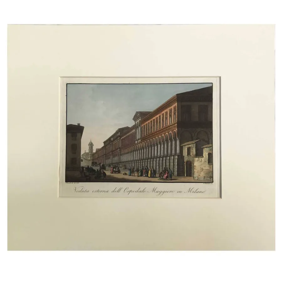 obrazek 1 Widok na Ospedale Maggiore w Mediolanie z lat 1820/1821