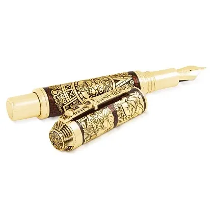 Zdjęcie Gold Fountain Pen Mayan Calendar Montegrappa