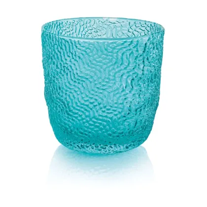 Zdjęcie Piękny delikatnie zdobiony zestaw 6 turkusowych szklanek do wody Tricot – IVV