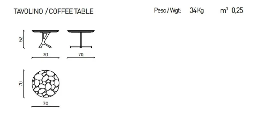 obrazek 4 Designerski, okrągły stolik kawowy Ø70cm - Ulivi Salotti