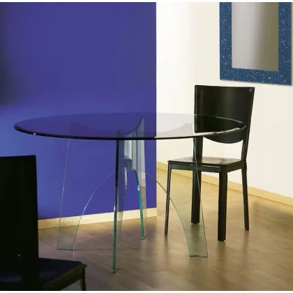 Picture Stylish round glass dining table – La Vetreria