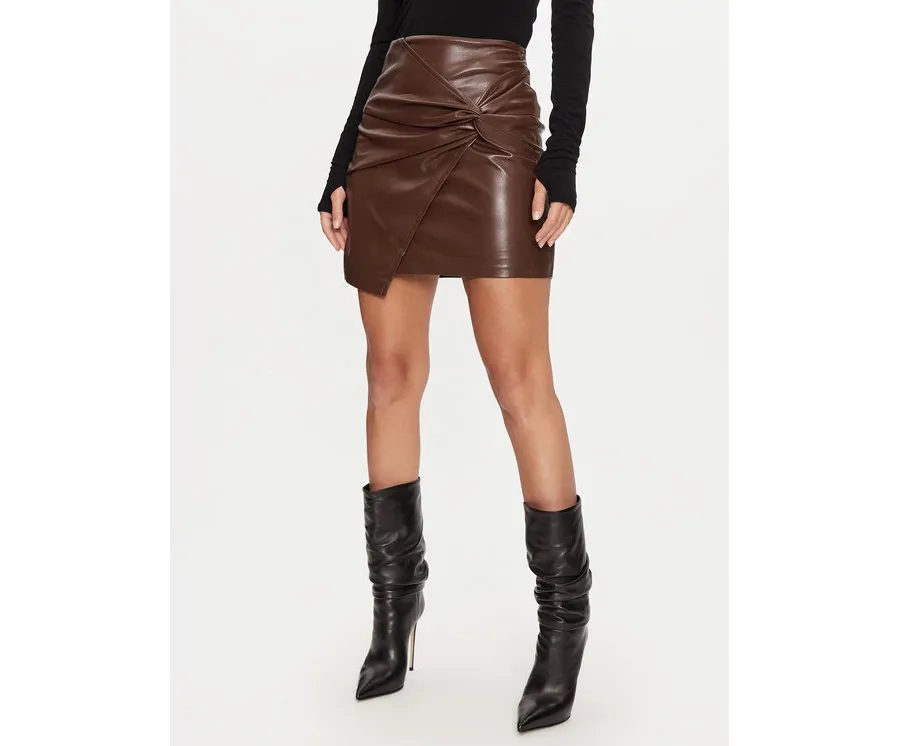 obrazek 1 Guess Spódnica skórzana W4BD61 WGIK0 Brązowy
