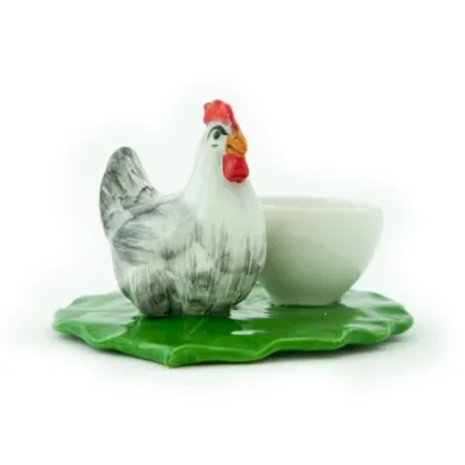 Zdjęcie Pojedynczy pojemnik na jajko na miękko z dekoracją w formie kurczaka - Le Ceramiche