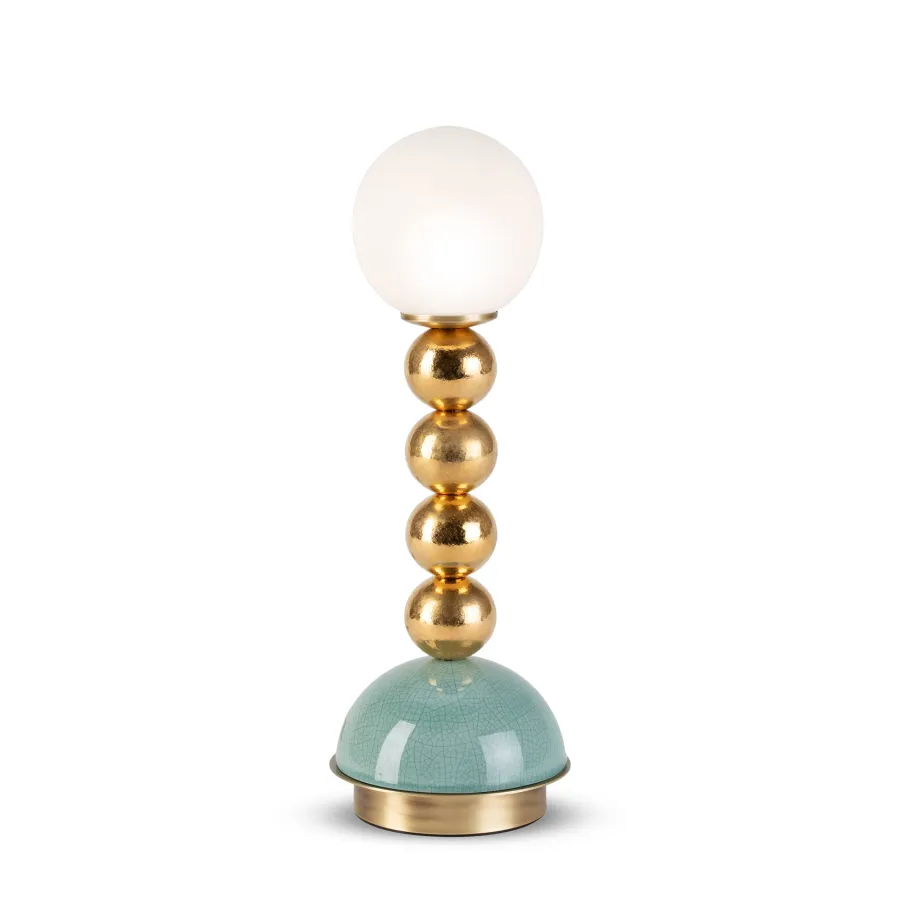 obrazek 1 Mała lampa stołowa z eleganckimi kształtami i bryłami H.42xL.14xP.14 cm