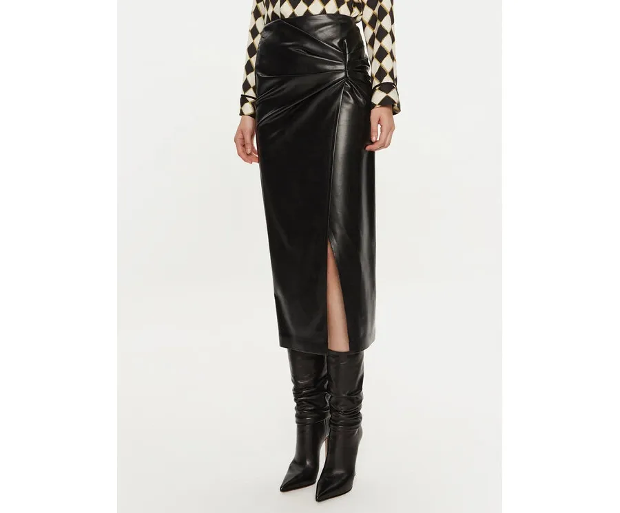 obrazek 1 Simona Corsellini Spódnica z imitacji skóry A24CPGO007 Czarny Slim Fit