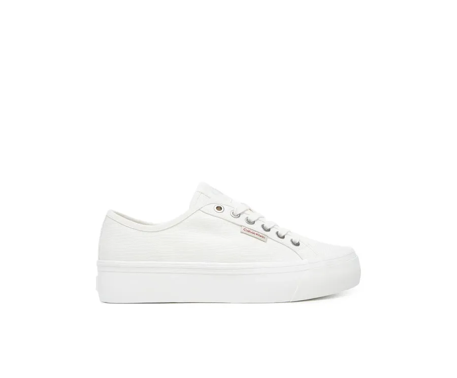 obrazek 1 Calvin Klein Jeans Tenisówki Vulc Flatform Ctn Logo Tag YW0YW01838 Biały