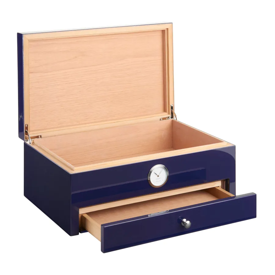 obrazek 3 Piękny granatowy humidor na cygara z cedru