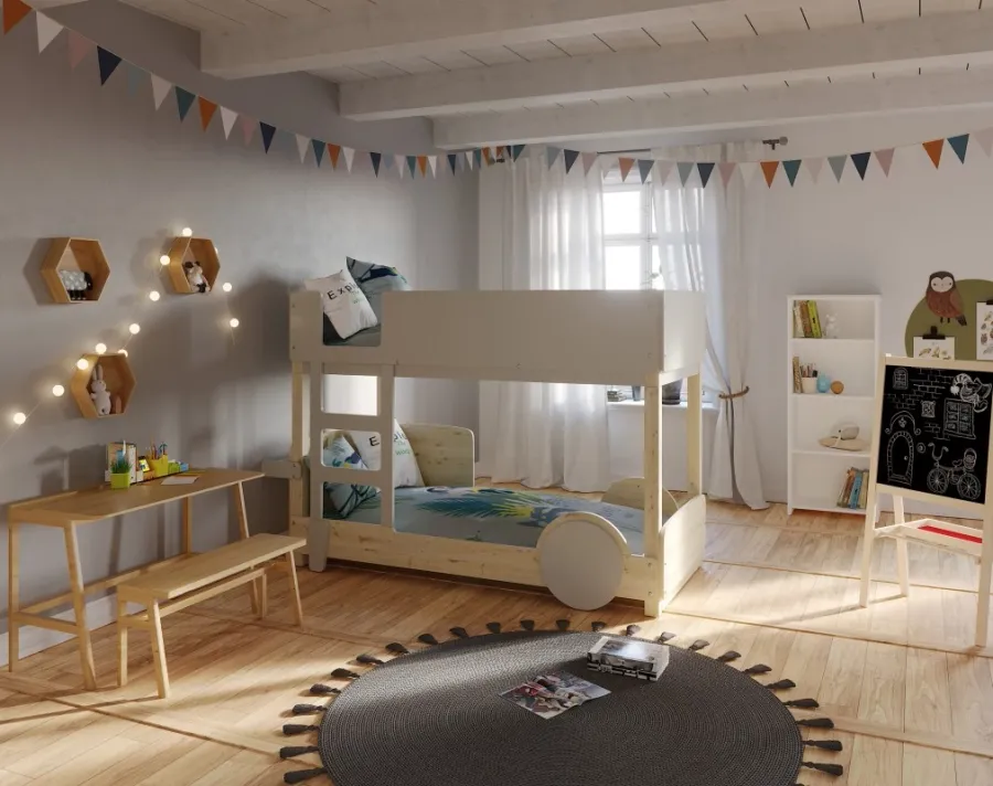 obrazek 6 Montessori - łóżko piętrowe adaptowalne na pojedyncze/baldachim - Mathy by Bols