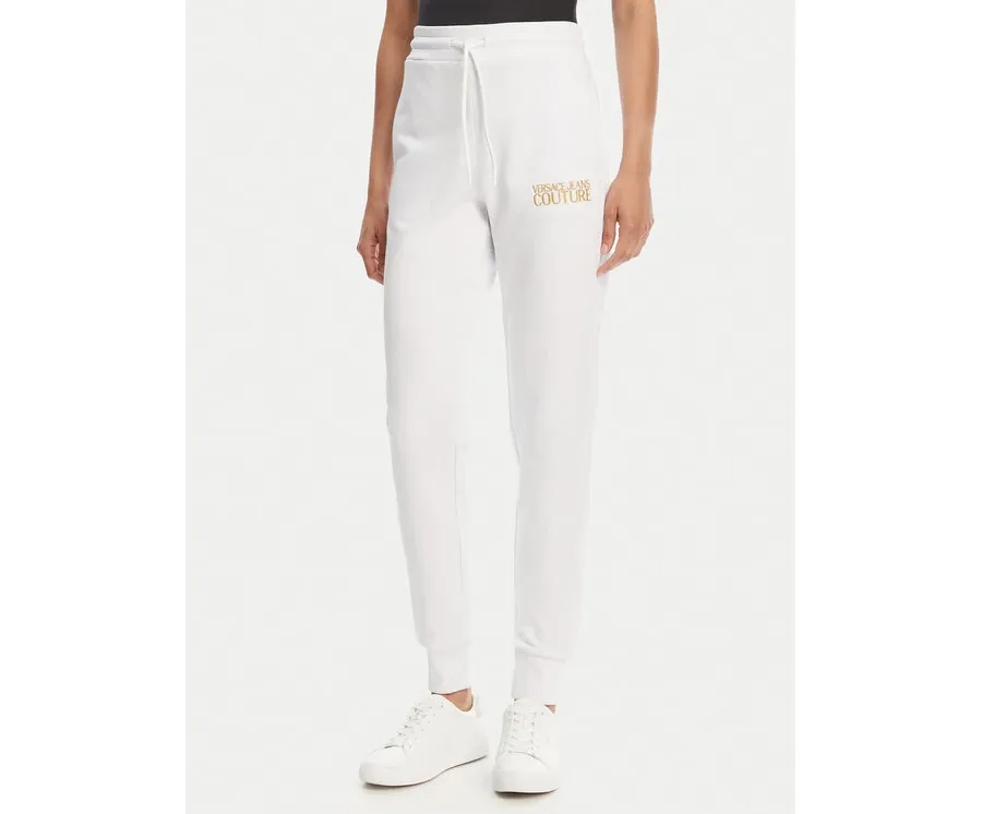 obrazek 1 Versace Jeans Couture Spodnie dresowe 78HAAT06 Biały Regular Fit