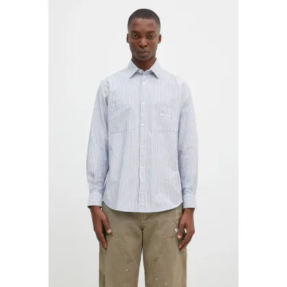 Zdjęcie No Problemo koszula bawełniana Oxford Stripe Longsleeve Shirt męska kolor niebieski regular z kołnierzykiem klasycznym NP40102.02
