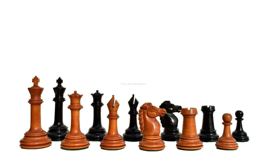 obrazek 1 Stylowe pionki szachowe z postarzanego bukszpanu i hebanu - The Chess Empire