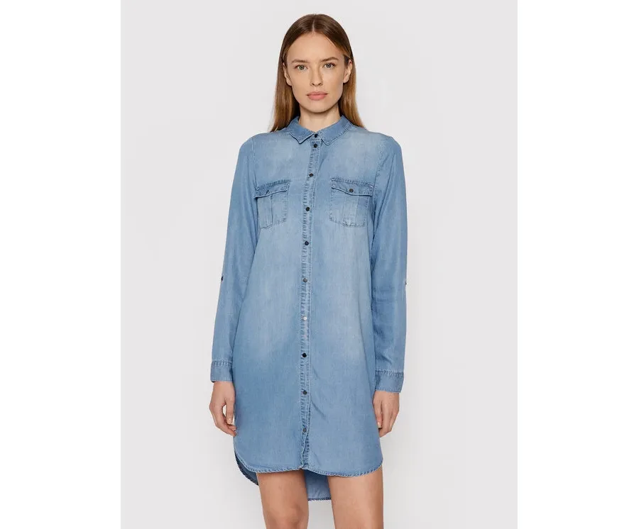 obrazek 1 Vero Moda Sukienka jeansowa Silla 10184172 Niebieski Regular Fit