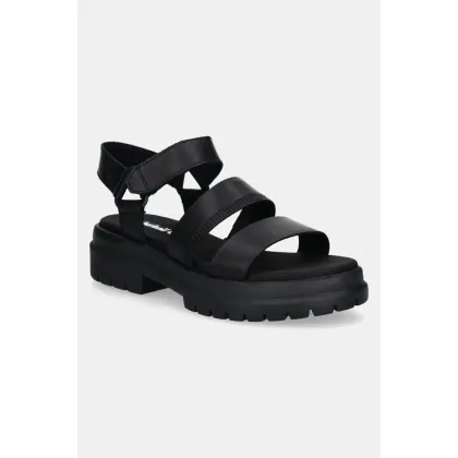 Zdjęcie Timberland sandały skórzane London Vibe 3 damskie kolor czarny TB0A29MV0011
