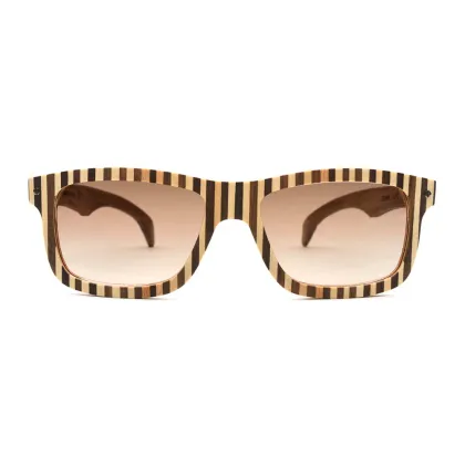 Zdjęcie Męskie okulary z drewna w pionowe paski - Legno Light