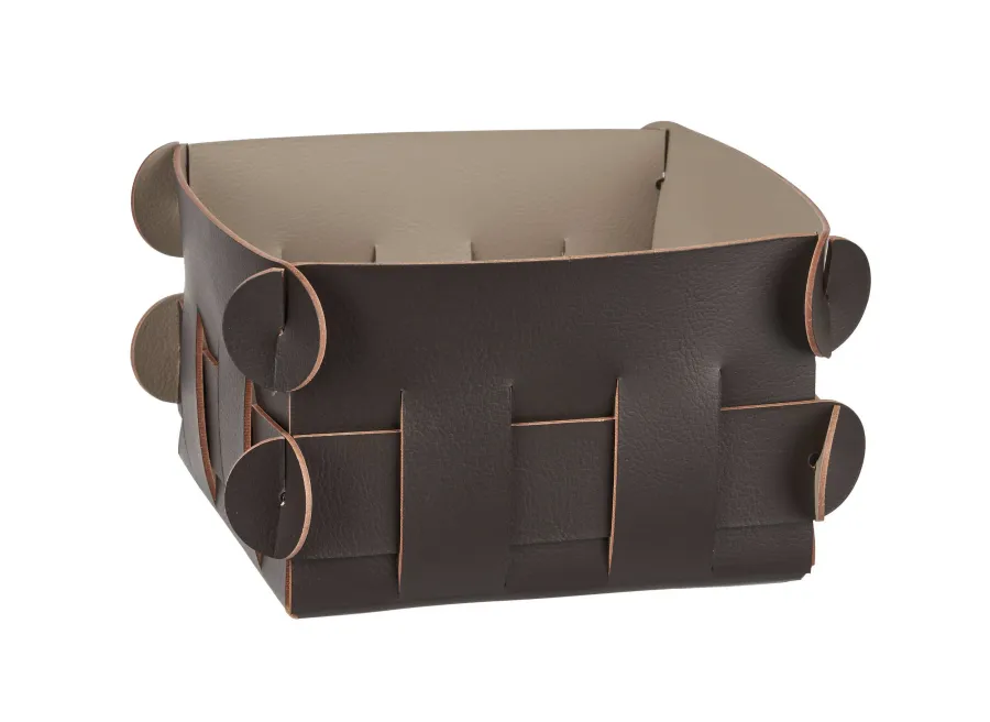 obrazek 1 Elegancki koszyk Shlesser 13x13xH8 cm w kolorze czekoladowym