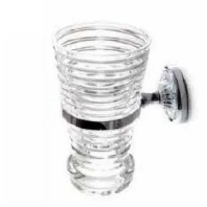 Zdjęcie Stylowy naścienny pojemnik na szczoteczki z włoskiego ręcznie ciętego kryształu - Il Paralume Marina