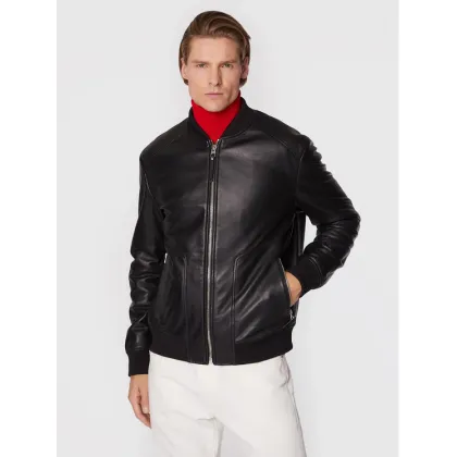 Zdjęcie Hugo Kurtka skórzana Lenno 50481934 Czarny Slim Fit HUGO
