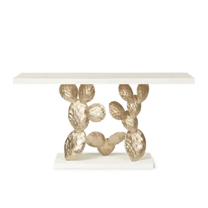 Picture Console with lacquered top and base and brass structure - Ginger & Jagger