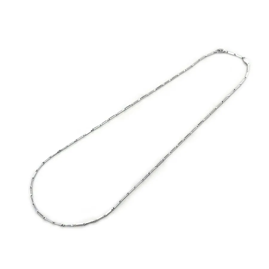 obrazek 1 Włoski naszyjnik męski z białego złota (50 cm)