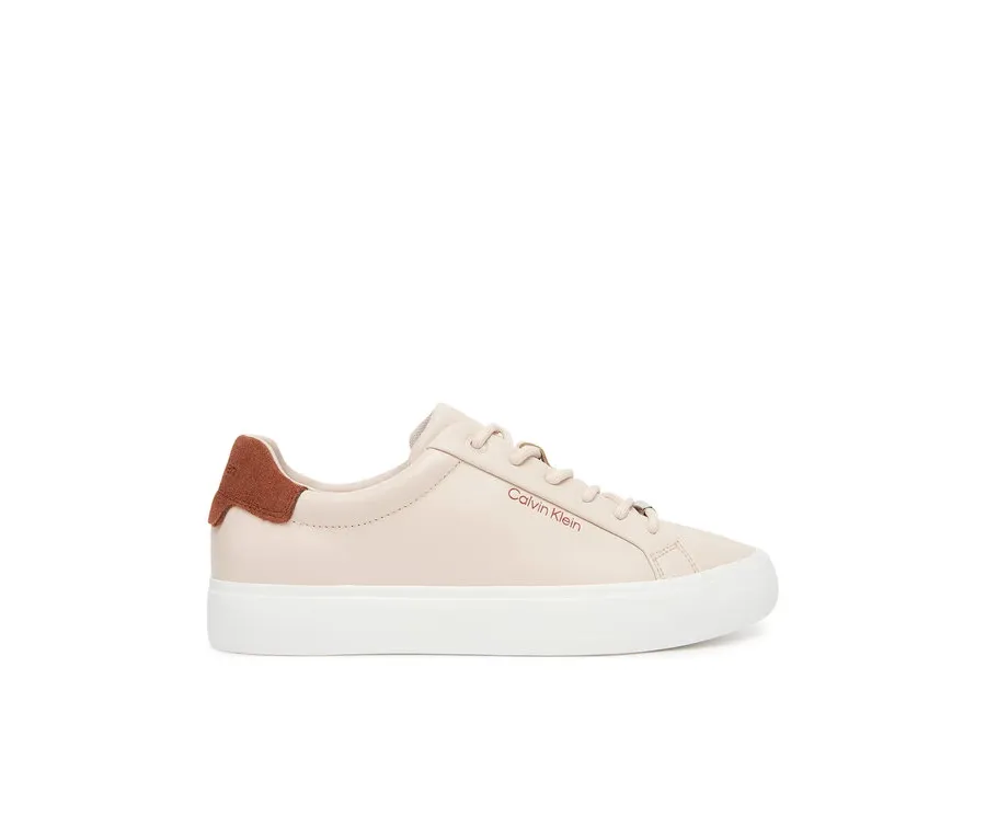 obrazek 1 Calvin Klein Sneakersy Vulc Lace Up Lth W/Sue Bt HW0HW02571 Beżowy