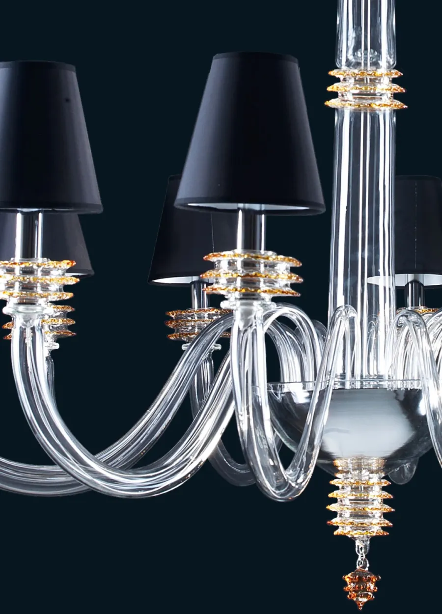 obrazek 2 Designerski wenecki żyrandol ze szkła Murano na 8 żarówek