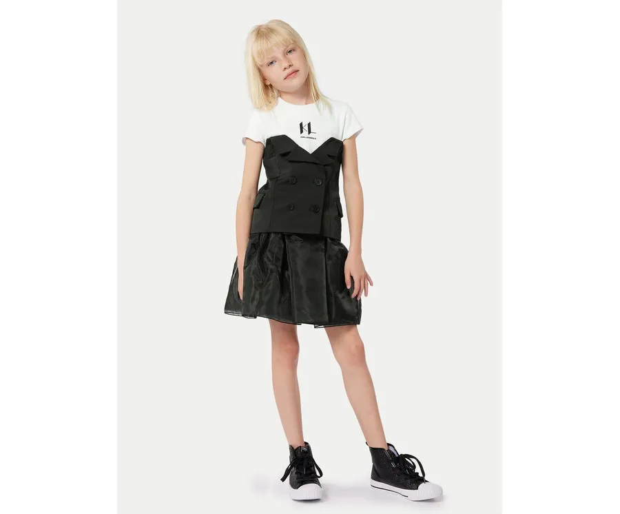 obrazek 1 Karl Lagerfeld Kids Sukienka codzienna Z30086 D Czarny Regular Fit