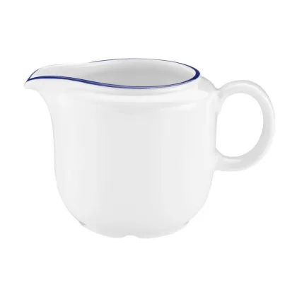Picture White porcelain milk jug decorated with a blue rim - Seltmann Weiden