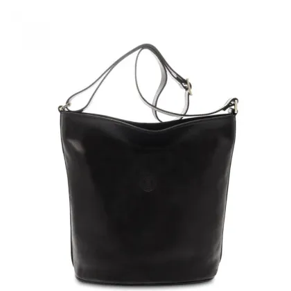 Zdjęcie Stylowa czarna torebka ze skóry - Giudi