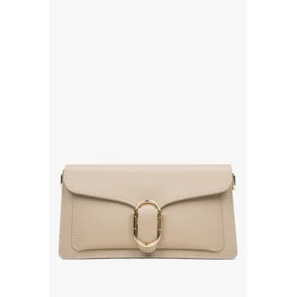 Zdjęcie Estro: Jasnobrązowa torebka damska na ramię z włoskiej skóry naturalnej