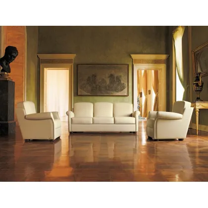 Zdjęcie Stylowa skórzana sofa dla miłośników klasyki – Mascheroni