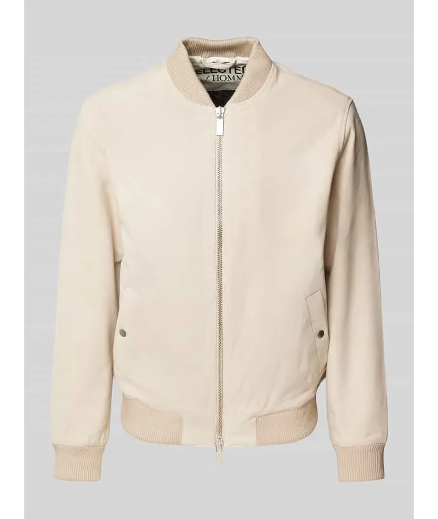 obrazek 1 Bomberka o kroju regular fit z naturalnej skóry koziej model ‘ARCHIVE’