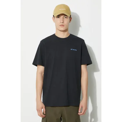 Zdjęcie Columbia t-shirt bawełniany Explorers Canyon kolor czarny wzorzysty 2036451