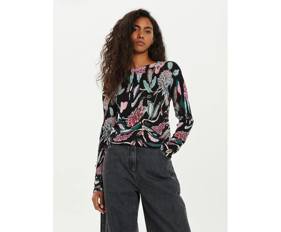 obrazek 1 Desigual Sweter Manchester 24WWJF41 Czarny Regular Fit