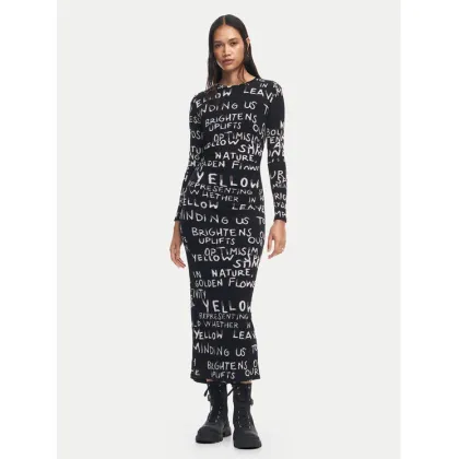 Zdjęcie Desigual Sukienka codzienna 24WWVK45 Czarny Slim Fit