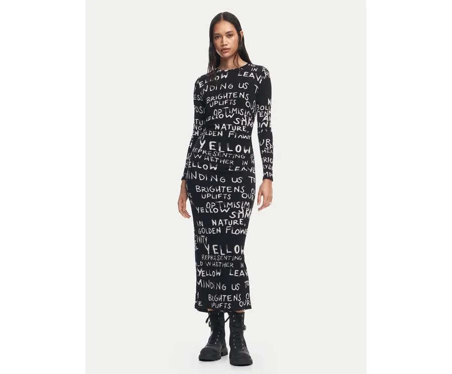 obrazek 1 Desigual Sukienka codzienna 24WWVK45 Czarny Slim Fit