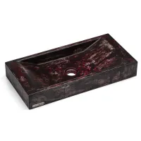 Picture Exclusive washbasin 60 cm SIRIUS BASIC – BLACKSMITH, black and red, matte varnish