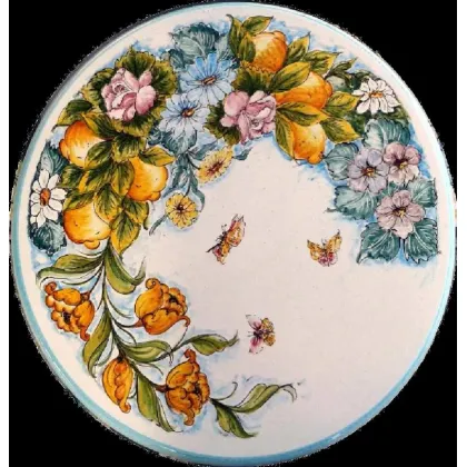 Zdjęcie Stylowy blat z lawy wulkanicznej z motywem kwiatów do ogrodu i na taras - Ceramiche Valchida