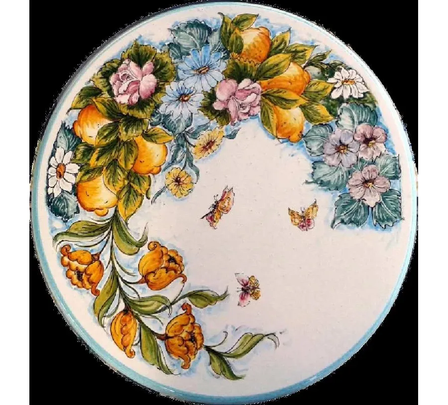 obrazek 1 Stylowy blat z lawy wulkanicznej z motywem kwiatów do ogrodu i na taras - Ceramiche Valchida