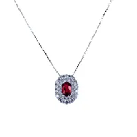 Picture Stylish gold necklace with a half-carat ruby and a double diamond
